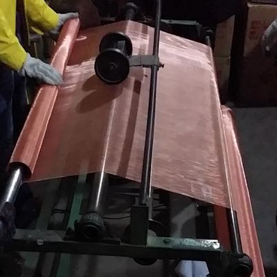 Paño de alambre de cobre 150 180 200 250 alambre tejido Mesh Pure Red Copper Infused Mesh Cloth Fabric For EMI Shielding Faraday