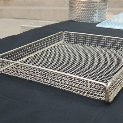 Cesta que se lava de acero inoxidable, con la cesta de acero inoxidable del lavado de la lascivia de la malla de alambre 316 de la forma 304 del cuadrado de la manija limpia