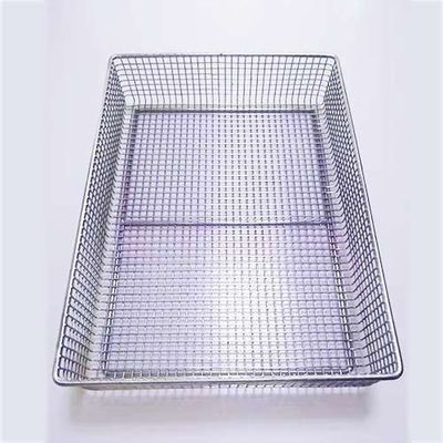 Cesta que se lava de acero inoxidable, con la cesta de acero inoxidable del lavado de la lascivia de la malla de alambre 316 de la forma 304 del cuadrado de la manija limpia