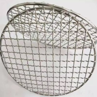 Malla de alambre redonda de la barbacoa, alrededor de la malla de alambre tejida prensada neta de acero inoxidable de la parrilla de la barbacoa de la BARBACOA 304