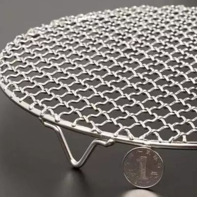 Malla de alambre redonda de la barbacoa, alrededor de la malla de alambre tejida prensada neta de acero inoxidable de la parrilla de la barbacoa de la BARBACOA 304