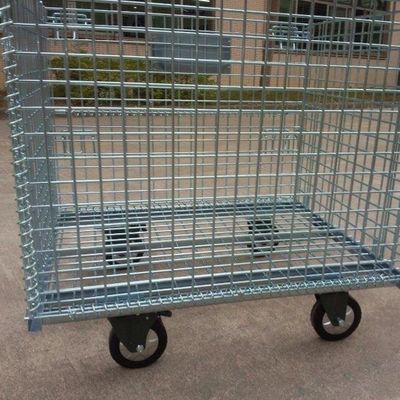 Venta directa Mesh Storage Cage barato fuerte, almacén plegable pesado de la fábrica del plegamiento de la plataforma del metal de la malla de alambre bloqueable
